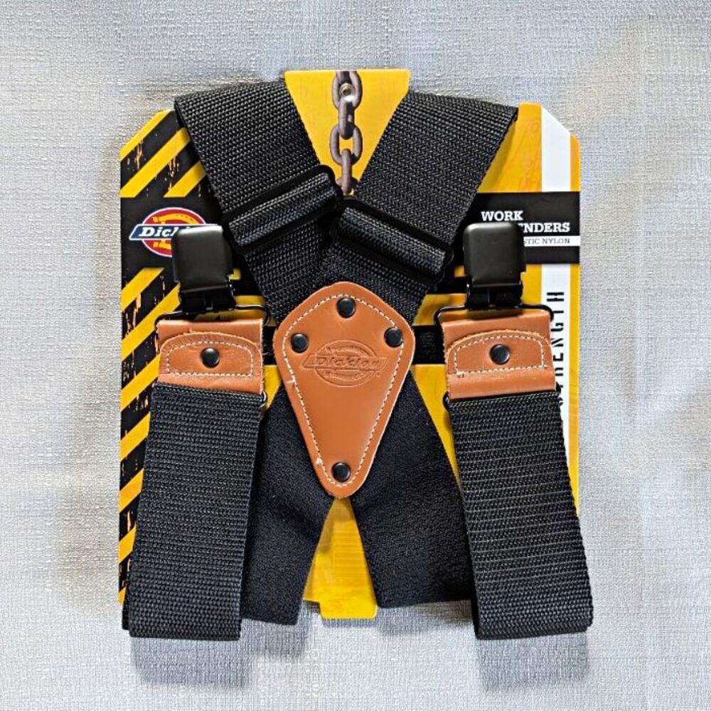 Dickies Men's Industrial Strength Black Work Suspenders Adjustable size NEW!